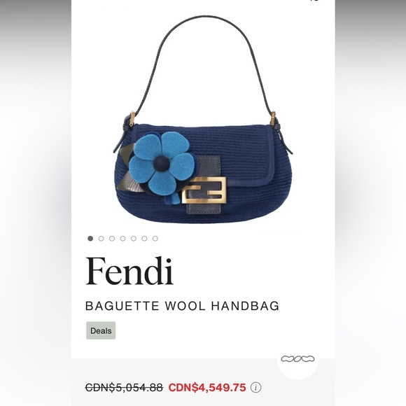 Authentic FENDI baguette wool handbag - Picture 16 of 16